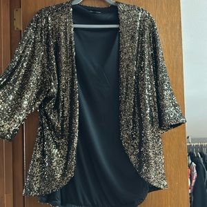 Black and Gold cardigan style overlay